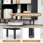 Tangkula 4 Cubby Open Bookcase, 3-Tier Freestanding Bookshelf with Detachable Metal Legs, Anti-toppling Device, Anti-Falling Baffles, Modern Cubicle Display Shelf (1,Black)
