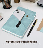 vfaejll A5 Lined Leather Journal Notebook for Men Women,5.9" X 8.4" Hardcover Journal with Pen,200 Pages 100 Gsm Thick Ruled Paper Daily Diary for School,Travel,Business,Work,Home Writing