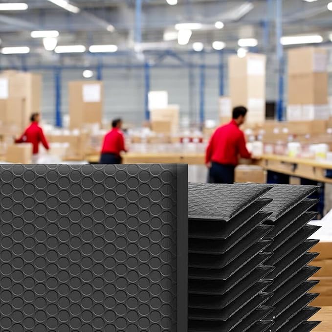 iMBAPrice 14.25x20 Inch Black Poly Bubble Mailers #7, 50-Pack Jumbo Padded Envelopes, Self-Seal Polybubble Shipping Bags for Large Packages