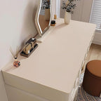 Bloss Extra Large Leather Desk Mat 47.2" x 24" Non-Slip Dressing Table Cover Protector, Waterproof Student Study Desk Mat, PU Leather Computer Writing Desk Pad for Home Office and Decor - Beige