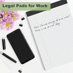 White Legal Pads 8.5 x 11 Narrow Ruled, 24 Pack Notepads College Ruled Pads of Paper With Sturdy Back 37 Lines 70 GSM Paper, Writing Note Pads 30 Sheets Per Writing Pad for Taking Notes, Reminders