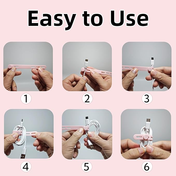 25 PCS Silicone Cable Ties Cord Organizer -[3 Adjustable Holes] Multi Color Elastic Reusable Cord Wraps Management, Home Organizer Ties for Phone Charger Electrical Cable, Travel Essentials