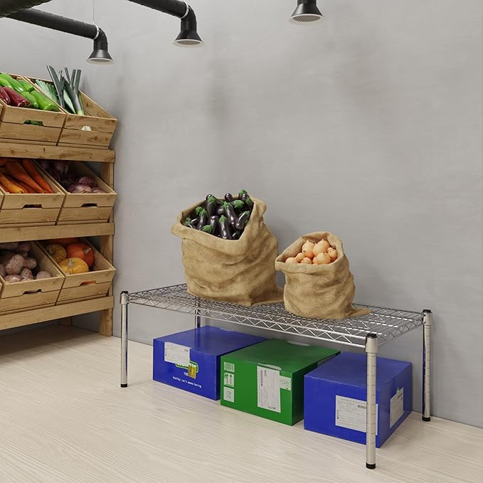 Regal Altair 18''W x 42''L x 14''H Chrome Plated Wire Dunnage Rack | Off The Floor Storage