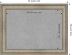 Amanti Art Silver Framed Magnetic Board 25x33 Medium Vision Board for use with Magnets, 100% Metal Sheet to Display Items as Office Decor or for Home Organization in mudroom, Kitchen or Kids Room