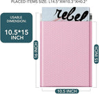 Metronic 40 Pack Bubble Mailers 10.5x16 ", Light Pink, Strong Adhesion Bubble Envelope, WaterProof #5 for Small Businesses, Bubble Mailers Usable Size 10.5x15