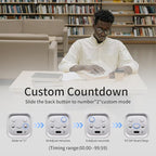 Productivity Timer Flip Gravity Sensor Cube Timer Countdown & Countup,Mute & Vibrate & Sound，5/10/30/60min & Custom Timing, Perfect for ADHD,Work,Learning,Kitchen Cooking (1White)
