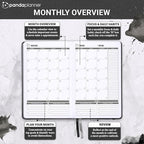 Panda Planner Classic A5 Daily Planner 2026 - Undated Quarterly & Productivity Planner with Hourly Schedule, To Do List, Daily Journal, Goal Planner, Habit Tracker & Gratitude Organizer – Black
