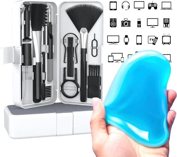 ImmacuKit 18-in-1 Electronic Device Cleaning Kit with Magic Cleaner Gel -Use On Phone, Earbuds, Laptop, Keyboard, Smart Watch, Tablet, PC, Controller, Gaming Console, Remote, Camera, Mouse, Speakers