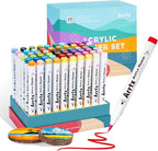 Arrtx 60 Colors Acrylic Paint Pens, Paint Markers Pens, for Artists Adults Coloring Drawing Scenery Landscape Natural- Brush Tip for Rock Painting, Wood, Canvas, DIY Crafts Making Art Supplies-60C
