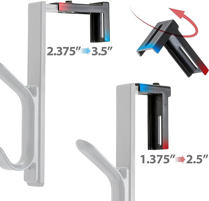 Officemate Double Coat Hooks for Cubicle Panels, Adjustable, Comes in 2 Pack (22009) Black