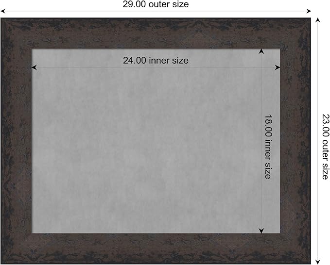 Amanti Art Black Framed Magnetic Board 23x29 Medium Vision Board for use with Magnets, 100% Metal Sheet to Display Items as Office Decor or for Home Organization in mudroom, Kitchen or Kids Room