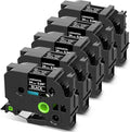 COLORWING 24mm Black Label Tape TZe-355 Relace for Brother TZ Tape 24mm 0.94" Laminated P-Touch TZe355 White on Black 1 Inch for PTD600 PTD610 PTP700 PT2300 Label Maker Refills, 5-Pack
