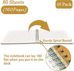 OSIMIG 48 Pack A5 Spiral Notebooks Bulk with Kraft Cover, 8x5.5 Inch Lined Paper Travel Journaling Notebooks, Composition Notebook for School Office Supplies, 80 Sheets 160 Pages