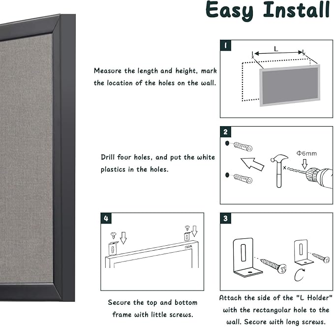 Gideal Cork Board Bulletin Board, 24 x 36 Inch Cork Boards for Walls, Large Cork Board for Office, School & Home with Imported Solid Wood Frame and Grey Canvas, Wall Mounted Notice Boards, 2 Pack