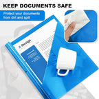 Teling 24 Pcs Clear Front Report Covers with 3 Prongs, Plastic Blue Presentation Folders Bulk with 3 Pockets for A4 and Letter Size Paper, 90 Sheet Capacity, Document Covers for School Business