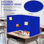 2 Pack Blue Desk Dividers for Students, Privacy Shields Folder for Students, Durable & Waterproof Plastic Study Board, Classroom Teacher Supplies Test Divider, Includes Extra Labels