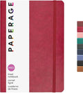 PAPERAGE Softcover Lined Journal Notebook (Red), 160 Pages, Medium College Ruled Notebook, 5.6 inches x 7.9 inches - 100 GSM Thick Premium Paper, Soft Vegan Leather Journal for Home, Work & School