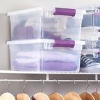 Sterilite 36-Pack 15 Quart Clearview Latch Box, Stackable Organizer Bins with Latching Lids - Clear Plastic Organization Containers for Closet, Bedroom, Shelving Units and Everyday Home Storage
