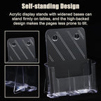 xydstay Acrylic Brochure Holder 8.5x11 Inches Slant Back Design, Clear Display Stand, Plastic Table Stand Sign Holder,Pamphlet Holder Flyer Holder, Acrylic Display Stand, Acrylic Table Signs Plastic Paper Holder for Office, Home, Store, 4 Pack