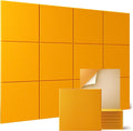 Sonicism 12 Pack Acoustic Wall Panels with Self-Adhesive, 12" X 12" X 0.4" Sound Proof Foam Panels, Decorative Soundproof Wall Panels, Sound Proof Absorbing Tiles for Home & Offices, Orange Yellow