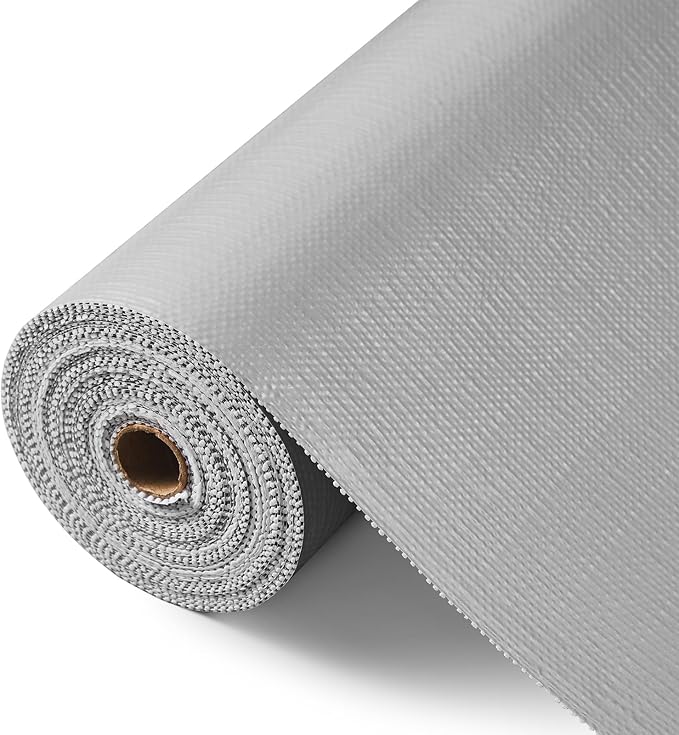 ALIUNI Drawer and Shelf Liner, Non-Slip Kitchen Cabinet Liners Non-Adhesive Thick Strong Grip Waterproof Washable Mats Protect Dresser Shelves Cupboard Bathroom Cabinets, Light Gray, 12 in X 20 FT