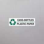 SmartSign Cans-Bottles-Plastic-Paper Pack of 5 Recycle Labels | 3" x 10" Laminated Vinyl, Made in USA