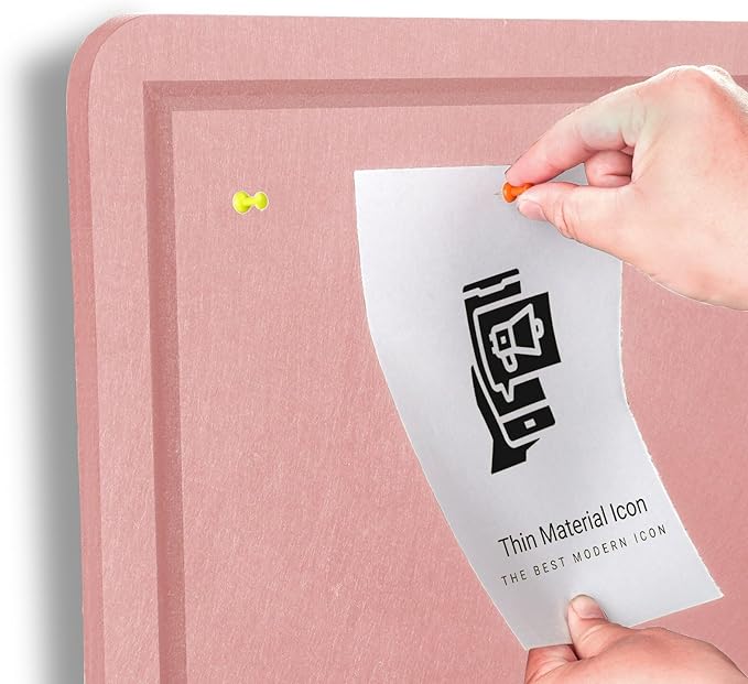 Large Bulletin Board - 60 X 36 inches Decorative Felt Pin Board - 5' x 3' Cork Board Alternative for Wall - Foldable Photo Board Self-Adhesive Vision Board Prayer Board with 30 Pushpins - Pink