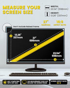F FORITO 27 Inch 16:9 360°Privacy Screen Protector for Computer Monitor, Removable Eye Protection Anti Blue Light Anti Glare Computer Screen Privacy Shield for All 27" Widescreen Monitors