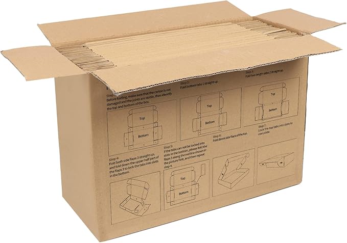PHAREGE 12x9x2 inch Shipping Boxes Bulk 25 Pack Brown, Tab Lock Tuck Top Mailer Boxes for Packaging Small Business, Medium Cardboard Gift Boxes for Wrapping Mailing Present