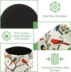 Leather Pen Holder for Desk, Colored Birds Flowers Trees Pencil Cup Desktop Organizer Makeup Brush Holders Office Supplies for Home, Kids & School