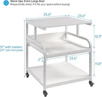 Fannova Printer Stand, 25.6" x 23.6" x 30.9" Extra Large Printer Table with Adjustable Storage Shelf, 3 Tier Rolling Printer Cart with Industrial Wheels for Home Office, White