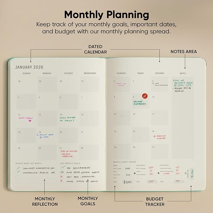 Dated, 2026 Planner, 8.5" x 11" - The #1 Productivity Planner to Achieve Your 2026 Goals - Planner 2026-2027 by PRODUCTIVITY STORE (A4, TEAL)