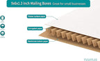 YUSHYIJIE 9x6x1.3 inch Small Shipping Boxes, Multi-Depth Flat Cardboard Boxes with Fragile Stickers for DVD Shipping, Packing, Moving, Storage, White, 25 Pack