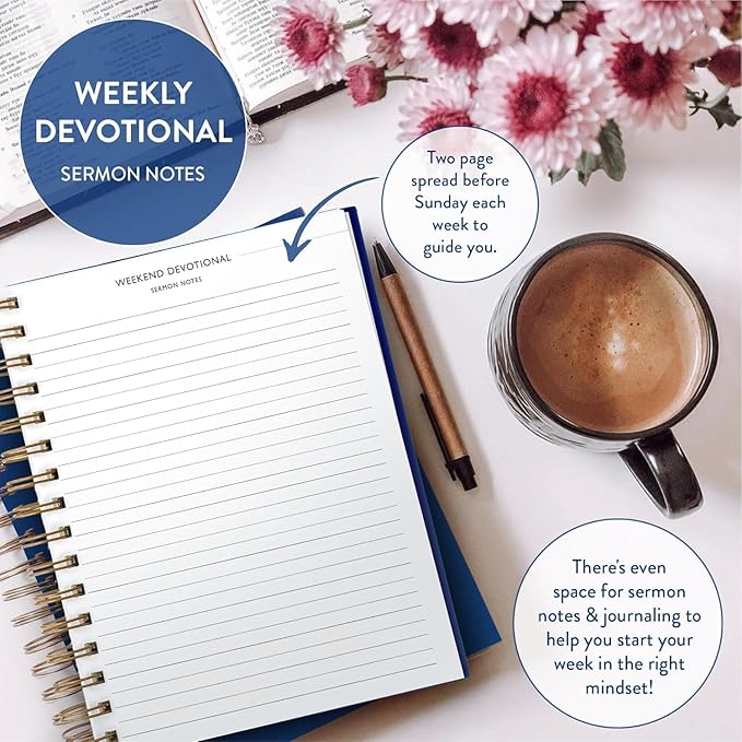 Christian Planner 2026 Daily Planner - Faith Based Monthly and Weekly Planner, Vision Board, and Habit Tracker - 2026 Calendar, Personal Organizer and Devotional Journal (Spiral, Indigo)