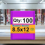 iMBAPrice 8.5x12 Inches Purple Color Polybubble Bag, 100-Pack Medium Size #2 Self Seal Poly Bubble Mailers Padded Packing Envelopes (Total 100 Bags)
