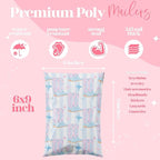 Pretty Package Store 6x9 Designer Poly Mailer 100 Pack Heavy Duty Waterproof Self Seal Shipping Bags for Small Business Large Mailing Envelopes Bulk Tear Resistant Packaging Cowgirl Boots Western