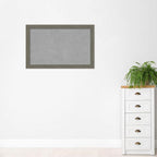 Amanti Art Grey Framed Magnetic Board 29x45 Large Vision Board for use with Magnets, 100% Metal Sheet to Display Items as Office Decor or for Home Organization in mudroom, Kitchen or Kids Room