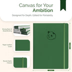 Panda Planner Pro A4 Daily Planner 2026 – 6 Month Undated Daily Productivity Planner with Large 8.5x11 Layouts, Weekly & Monthly Calendar Planner, Goal Tracker, Habit Tracker & Time Management Organizer – Dark Green
