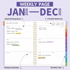 GNL 2026 Planner, Weekly ＆ Monthly Planner 2026, JAN. 2026 – DEC. 2026, 6.4" x 8.3" Monthly Agenda Planner with Tabs, Waterproof Flexible Cover, Spiral Binding, Double-sided Pocket, Bookmark, Purple