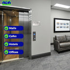 ADA Elevator Room Sign for Business - Office Signs, Aluminum Brushed Silver, Tamper-Proof, Heavy Duty Mounting Tape, Easy Install, Office Décor, ADA Compliant, Grade 2 Braille (7” W x 4” H) ADASigns.org