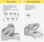 Guermok Thermal Shipping Label Holder for Rolls & Fan-Fold, Fragile Stickers for Shipping, Label Stand Desktop Printer Holder-Home Office Accessory Sticker Dispenser for Holographic (Gray)