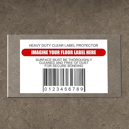 Janlaugh 50 Pcs Industrial Clear Label Protectors 10 x 6 Inch Waterproof Clear Labels Seals for Protecting Barcodes, Industrial Floor Markers, Numbers