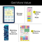 HARDCOVER 2026 Planner, 5.5"x8": 14 Months (November 2025 - December 2026), Daily Weekly Monthly Planner, Yearly Agenda, Bookmark, Pocket Folder and Sticky Note Set (Dragonflies)