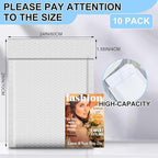 Ireer 10 Pack Extra Large 24 x 28" Bubble Mailers Poly Padded Envelopes Cushioned Mailing Envelopes Bubble Padded Mailers Self Adhesive Waterproof Shipping Bags for Business Christmas Gift Packaging