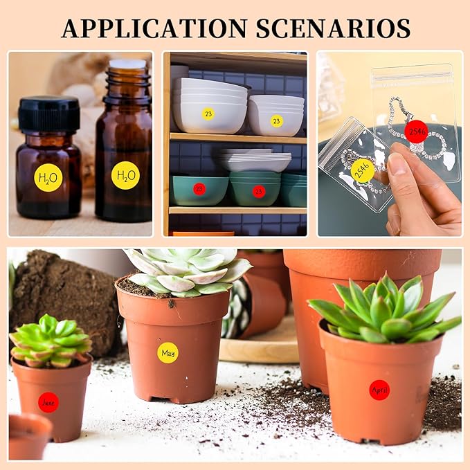 PARLAIM 2 Rolls 2000PCS 3/4" Round Circle Color-Code Dot Stickers,2 Color Style Colorful Coding Label Sticker for Home Office Classroom(Red+Yellow)
