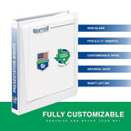 Samsill 0.5 Inch 3 Ring Binder, Made in USA, Economy Round Ring, Clear View Cover, 100 Sheet Capacity - for School, Home, Office - White, 4 Pack