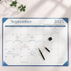 Gannyfer Desk Calendar 2026 with Desktop Mat, Simplified Large 22" x 17" Desktop Pad Calendar, 18 Month Desk Calendar 2026-2027, Use Now to Feb 2027, Office Supplies Perfect for Home School and Office - Blue