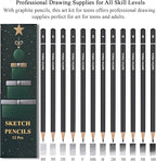 Fuxi Sketch Pad and Pencil Set | Stocking Stuffers, Art Supplies for Adults | Gifts for Artists, Teen & Beginners | Complete Drawing Set with Sketch Book, Sketch Pencils, Charcoal & Graphite Sticks.