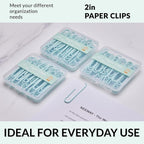 NEEWAY Colorful Large Paper Clips, 2 Inch Jumbo Paper Clips, 150 Count, 3 Pack of 50 (Light Green)