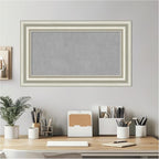 Amanti Art Silver Framed Magnetic Board 18x30 Small Vision Board for use with Magnets, 100% Metal Sheet to Display Items as Office Decor or for Home Organization in mudroom, Kitchen or Kids Room